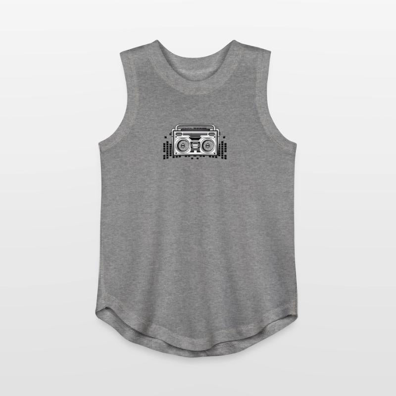 Cassette recorder in an 80s stencil look