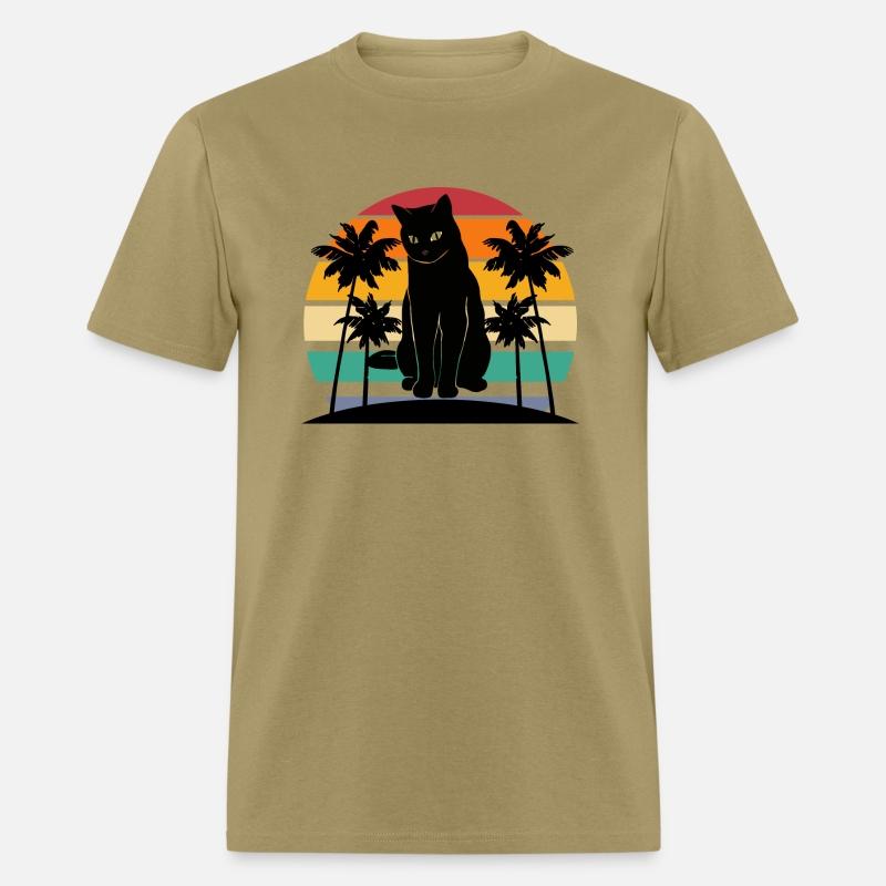 Cat Retro Palm Tree