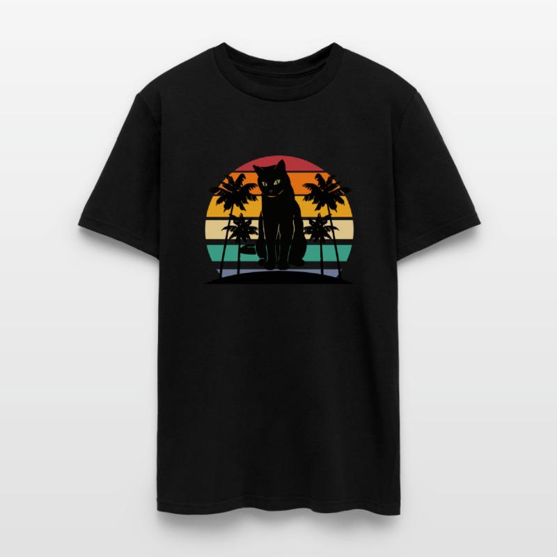 Cat Retro Palm Tree