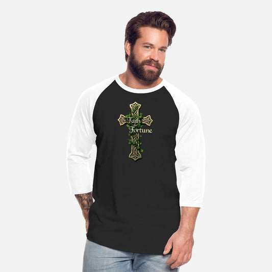 Celtic Cross Faith & Fortune Shamrock Design