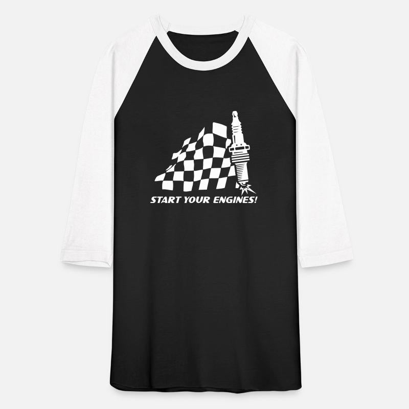CHECKERED FLAG SPARK PLUG START YOUR ENGINES