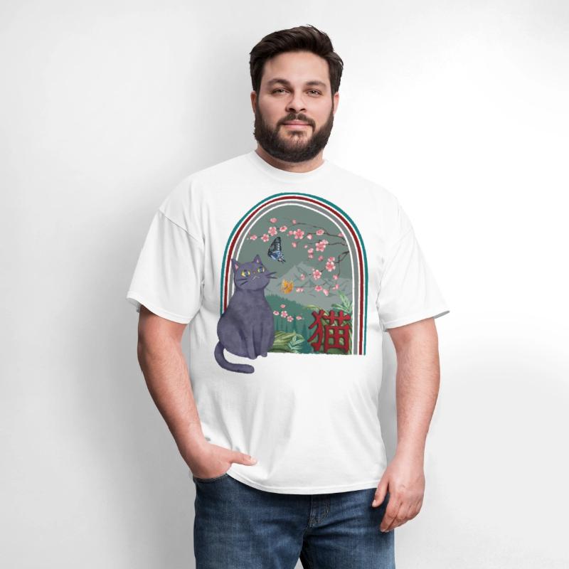 Cherry Blossom Shirt, Cherry Blossom Cat Vintage