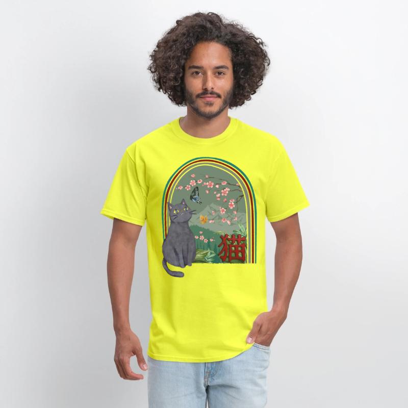 Cherry Blossom Shirt, Cherry Blossom Cat Vintage