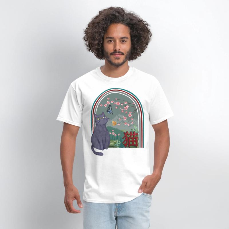 Cherry Blossom Shirt, Cherry Blossom Cat Vintage