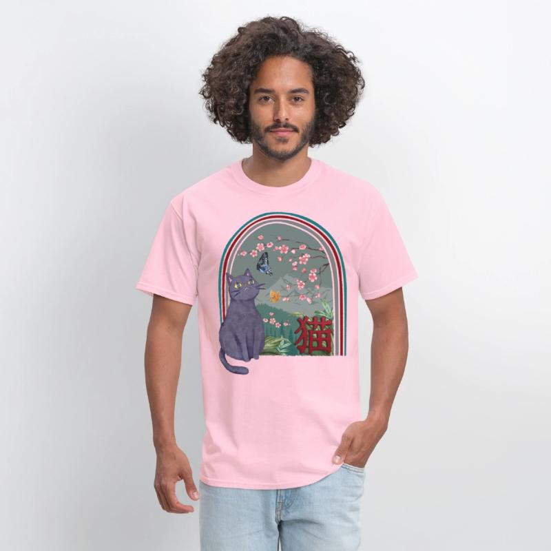 Cherry Blossom Shirt, Cherry Blossom Cat Vintage