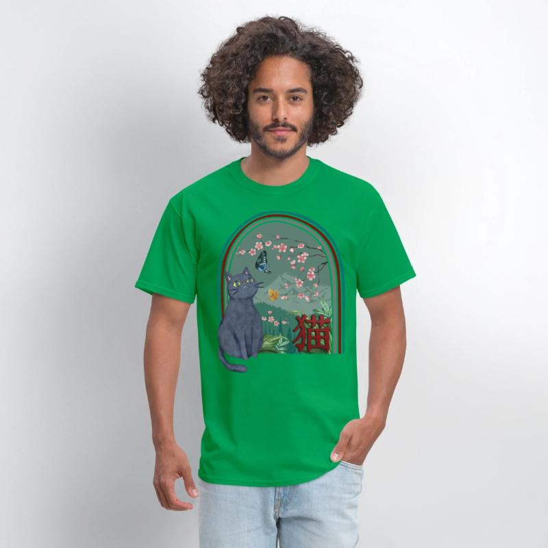 Cherry Blossom Shirt, Cherry Blossom Cat Vintage