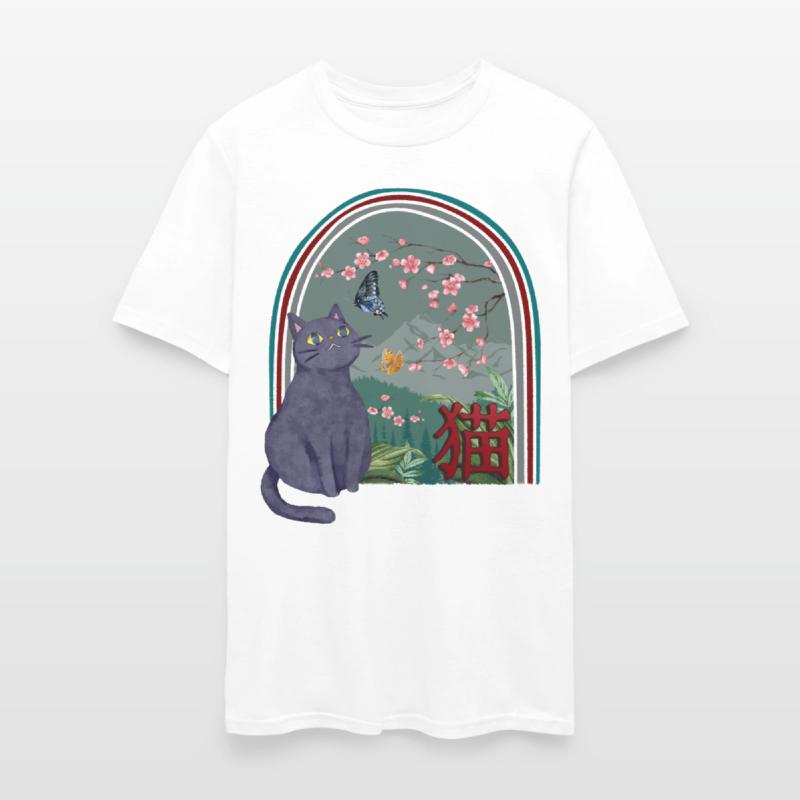 Cherry Blossom Shirt, Cherry Blossom Cat Vintage