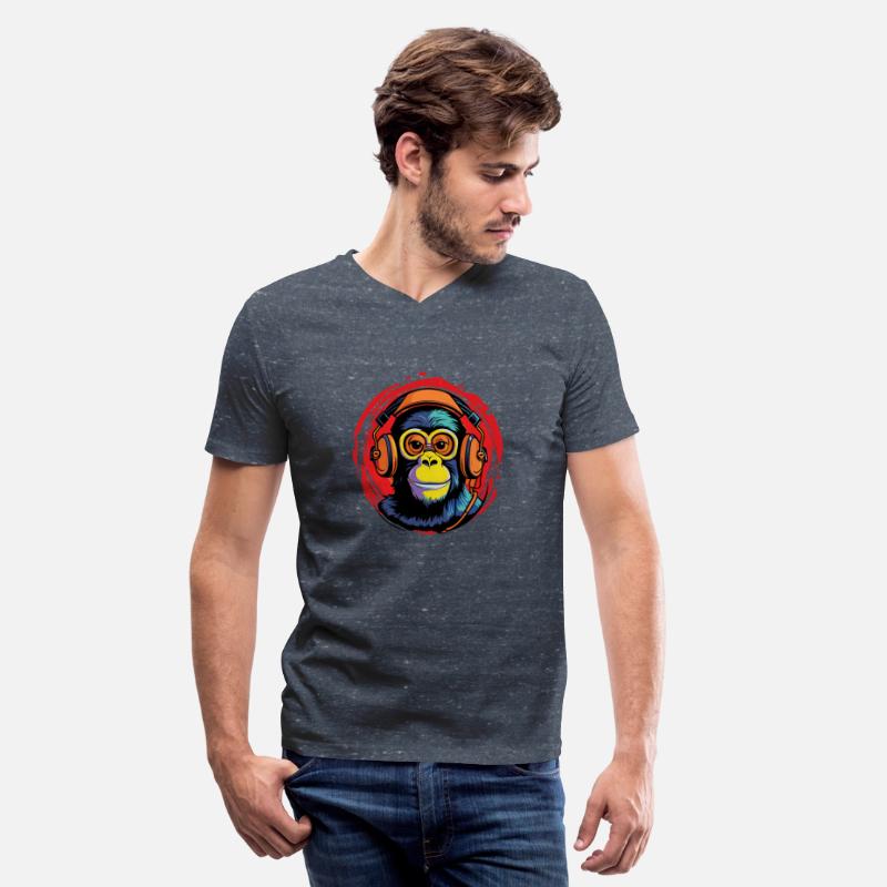 Chimp With Headphones For Zoologists And Musicians