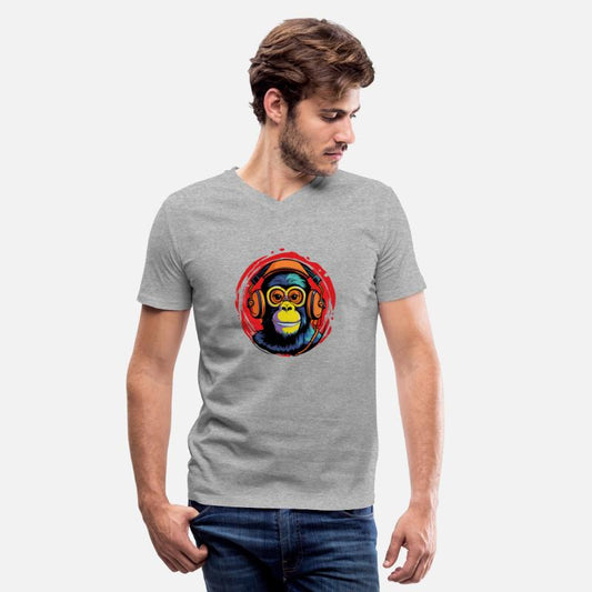 Chimp With Headphones For Zoologists And Musicians
