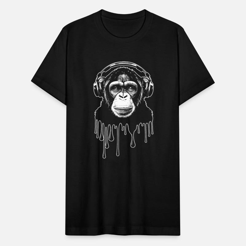 Chimpanzee with Headphones Monkey Music DJ
