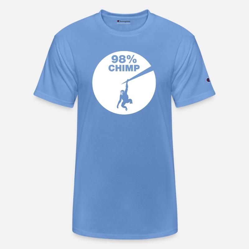 Chimps and humans share about 98 percent