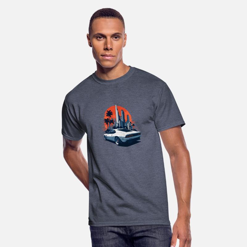 Cityscape Sunset Cruise - Sport Car T-Shirt Design