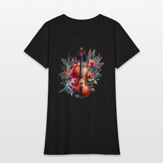 Classic violin in watercolor style