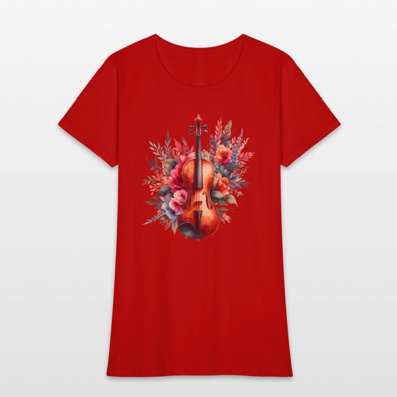 Classic violin in watercolor style