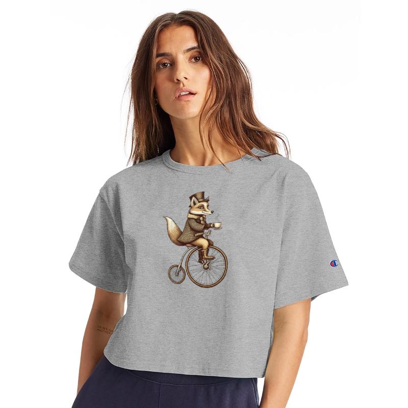 Classy Fox on Vintage Bike – Steampunk Animal Tea