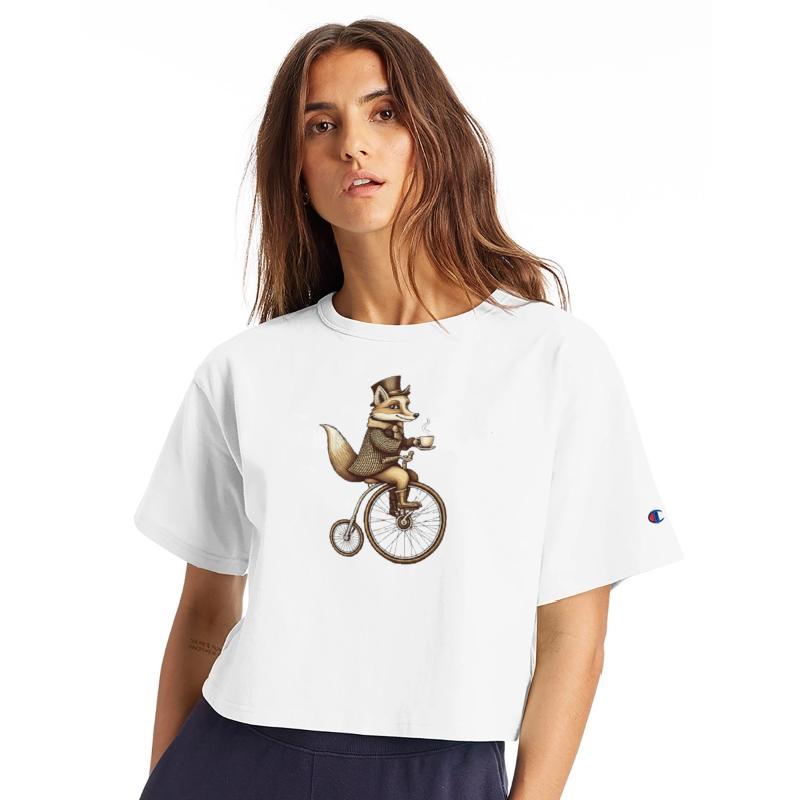 Classy Fox on Vintage Bike – Steampunk Animal Tea