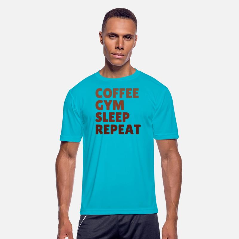 Coffee Gym Sleep Repeat Motivational Design