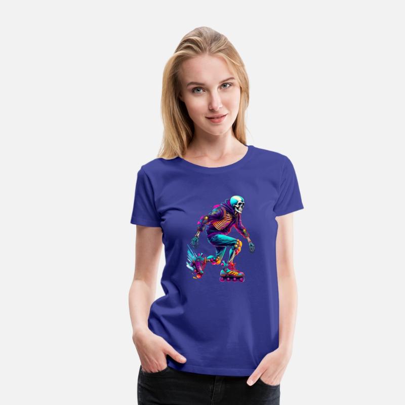 Colorful Skeleton Skater with Rollerblades