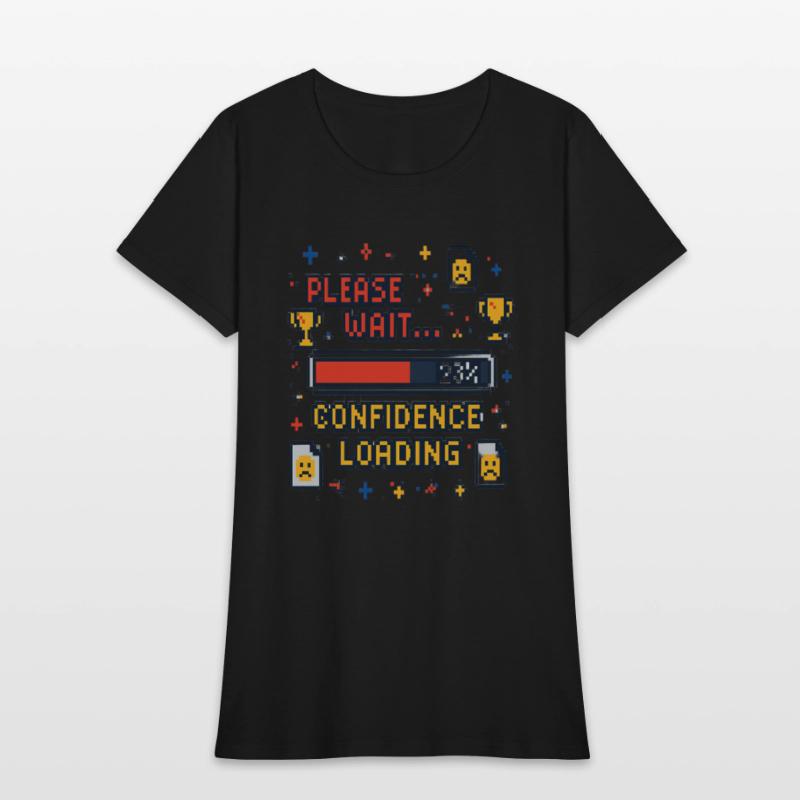 Confidence Loading Funny Pixel Art Tee