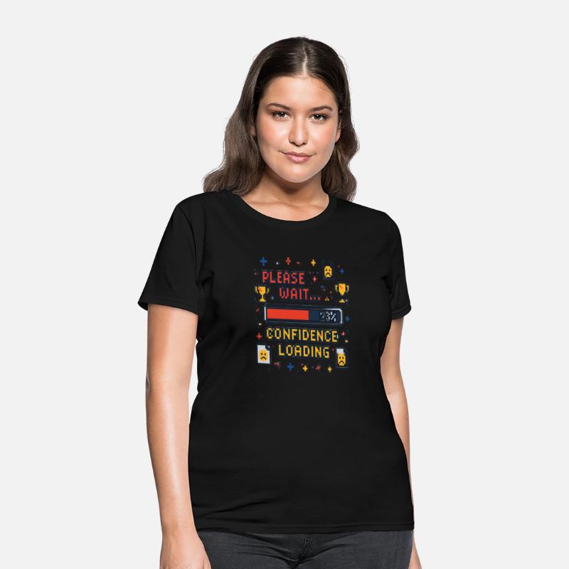 Confidence Loading Funny Pixel Art Tee