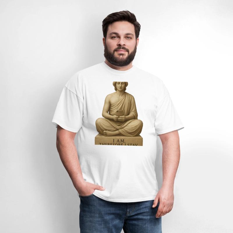 Contemplative Buddha with Smartphone