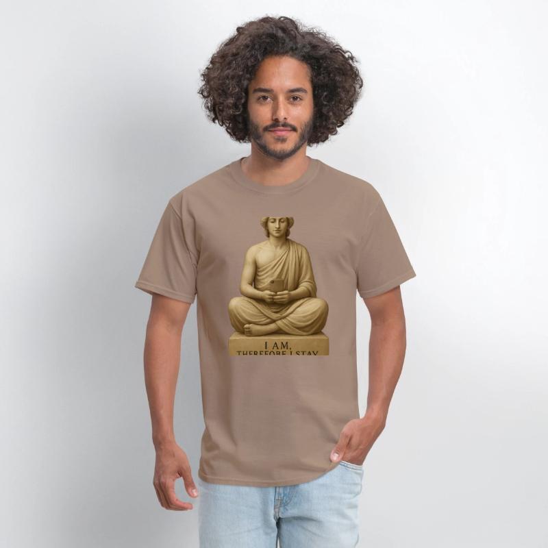 Contemplative Buddha with Smartphone