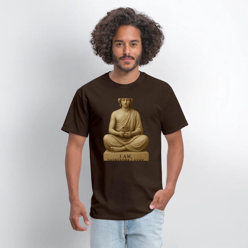 Contemplative Buddha with Smartphone