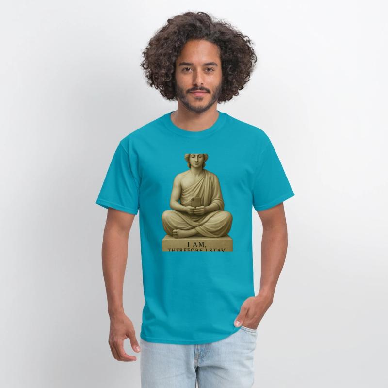 Contemplative Buddha with Smartphone