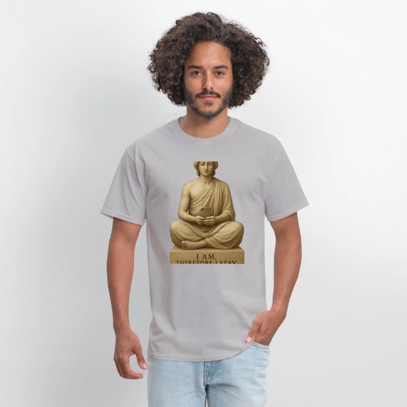 Contemplative Buddha with Smartphone