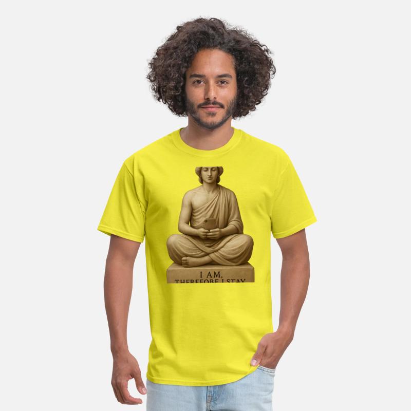 Contemplative Buddha with Smartphone