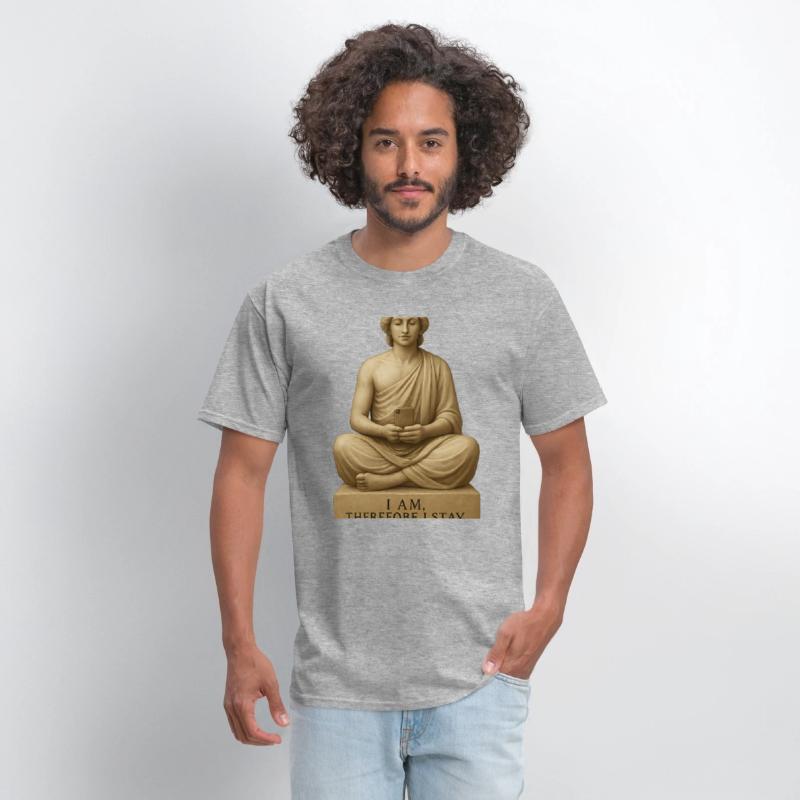 Contemplative Buddha with Smartphone
