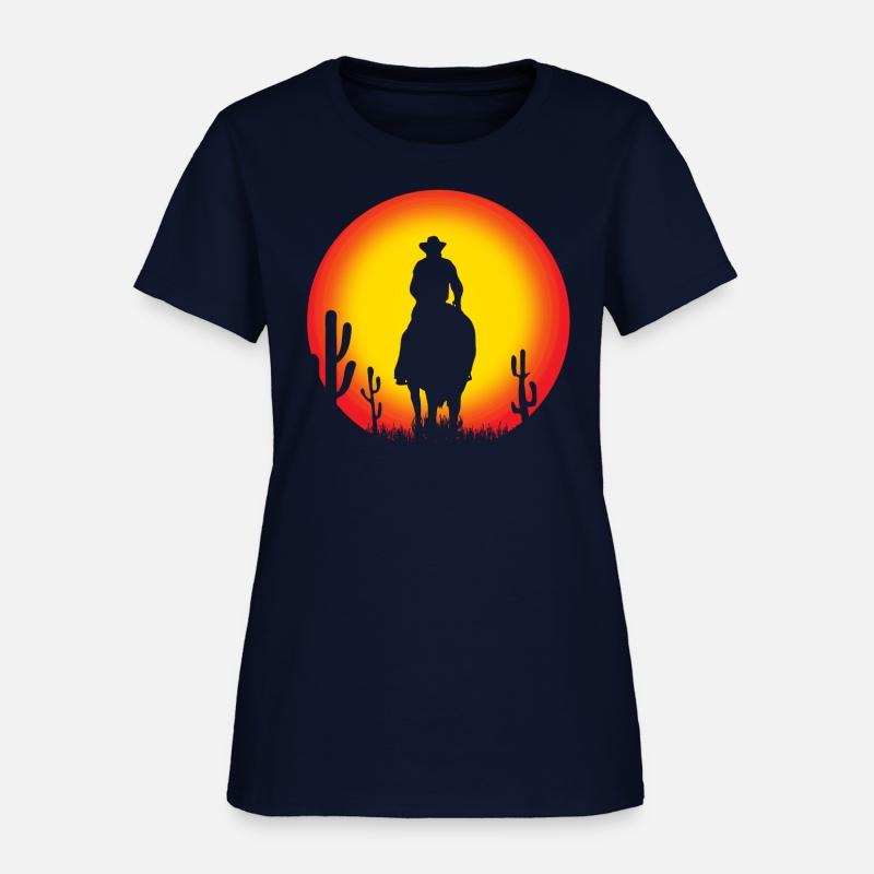 cowboy on horse - sunset
