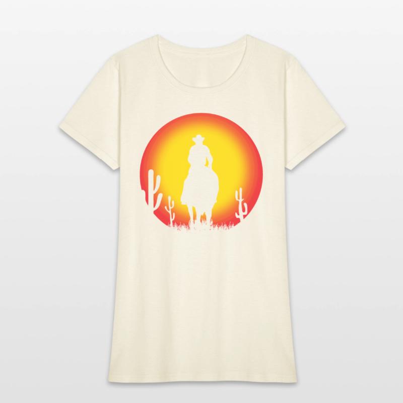 cowboy on horse - sunset