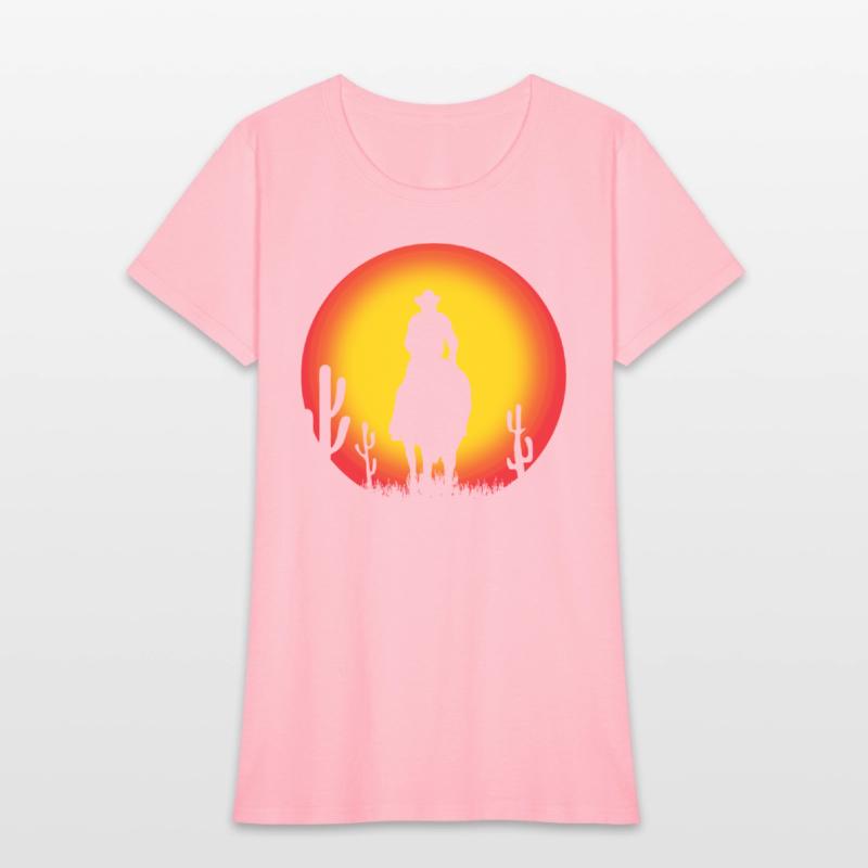 cowboy on horse - sunset