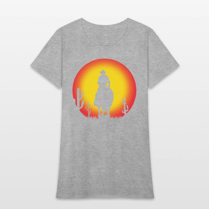 cowboy on horse - sunset