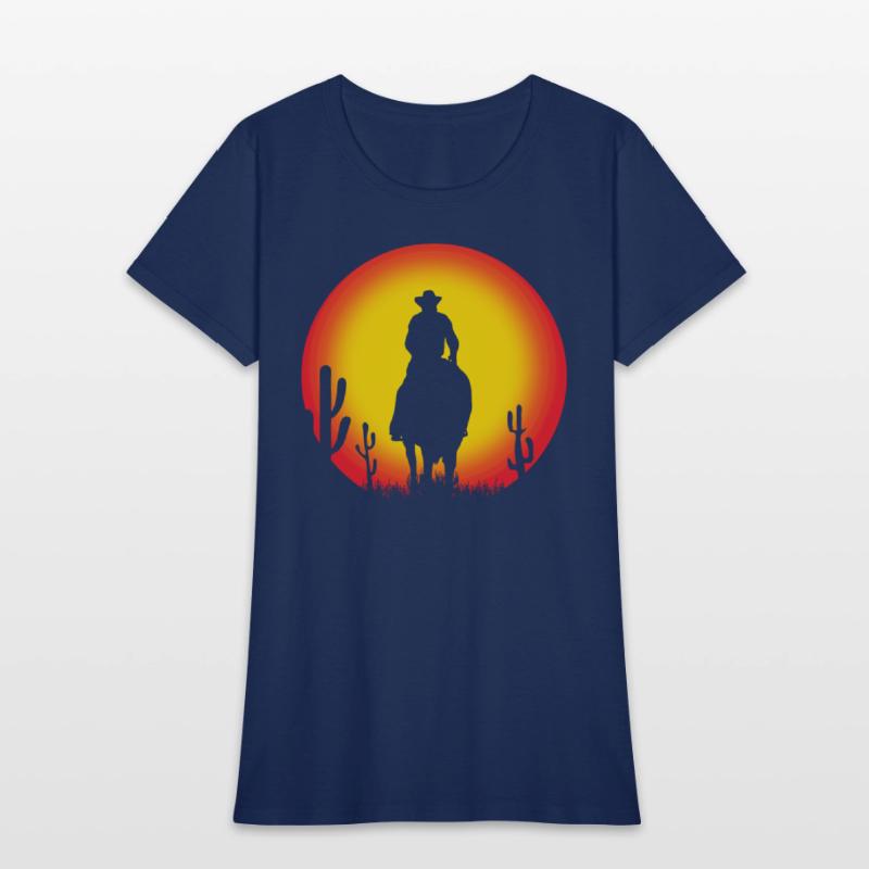 cowboy on horse - sunset