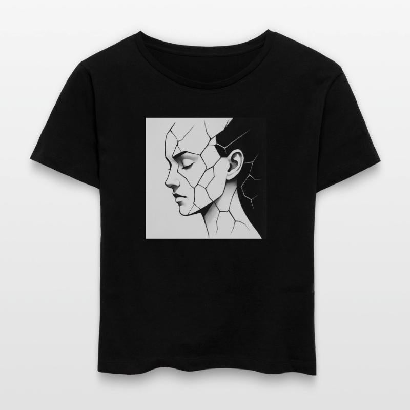 cracked – geometric portrait with abstract lines