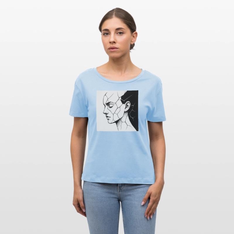 cracked – geometric portrait with abstract lines