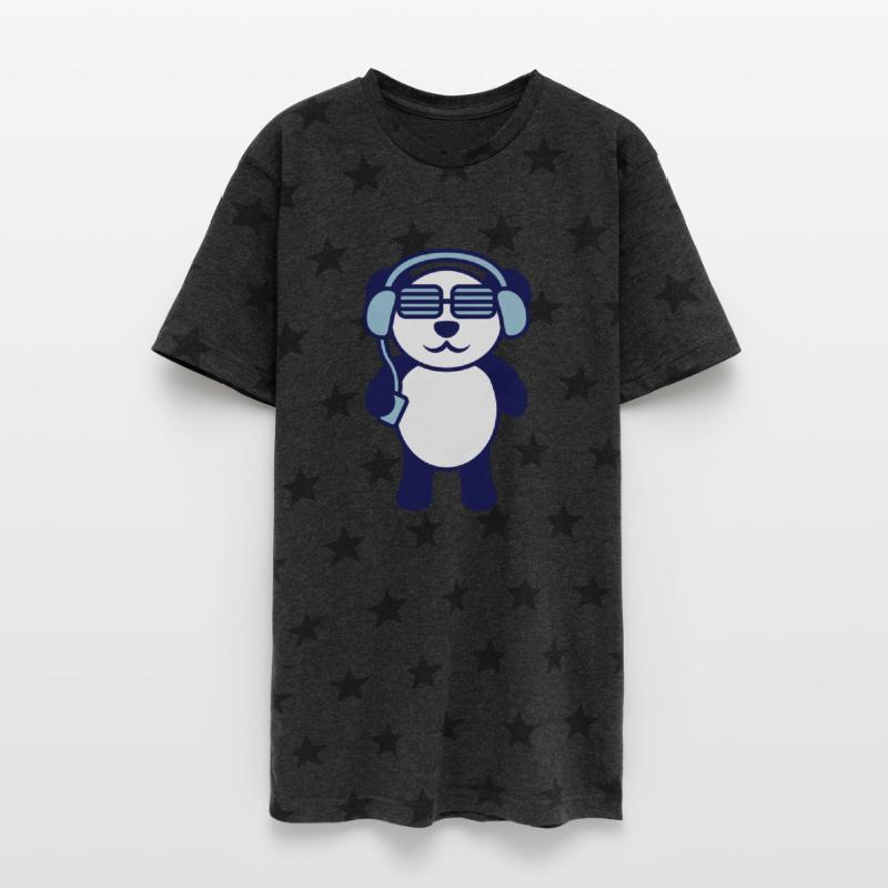 Cute Asian Panda Bear Animal Listen Party DJ Music