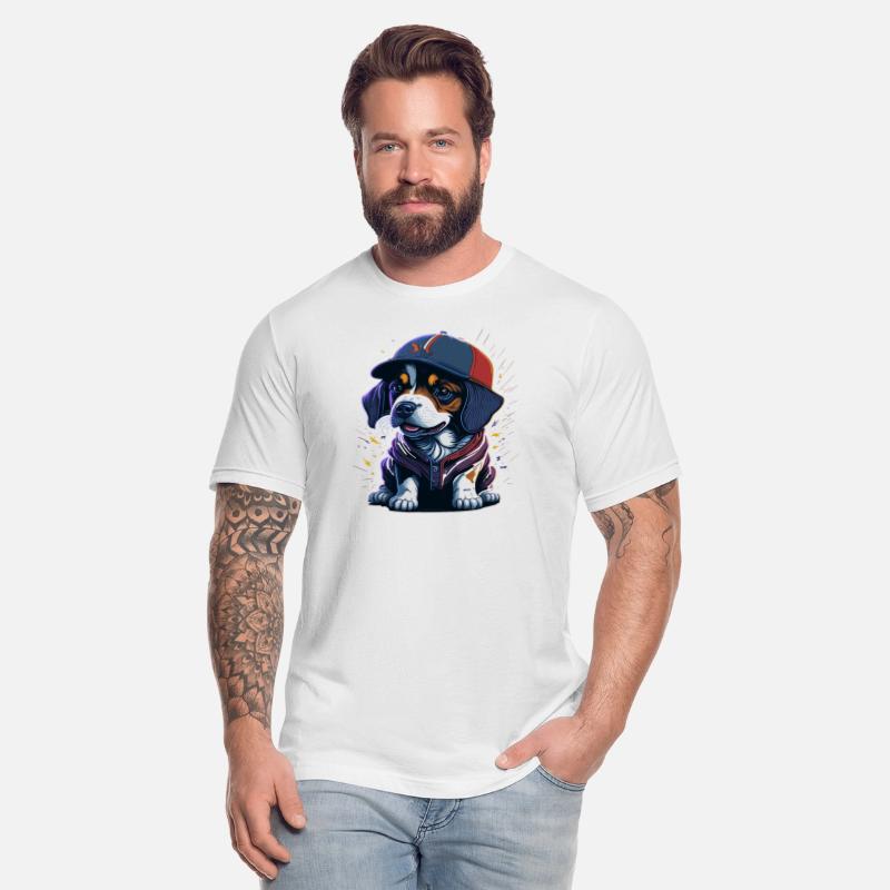 Cute Border Collie Puppy Wearing Baseball Hat