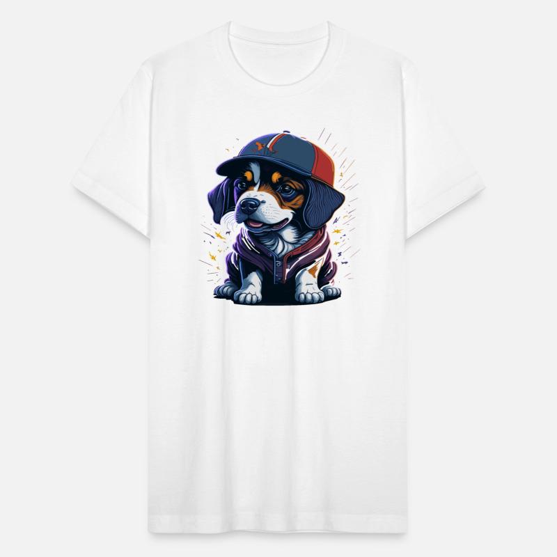 Cute Border Collie Puppy Wearing Baseball Hat