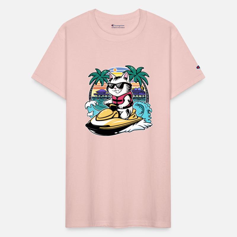 Cute Cat Jet Skiing Summer Gift