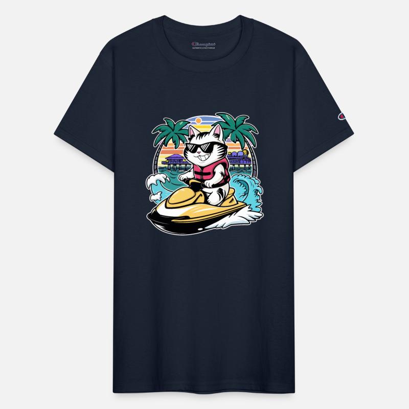 Cute Cat Jet Skiing Summer Gift