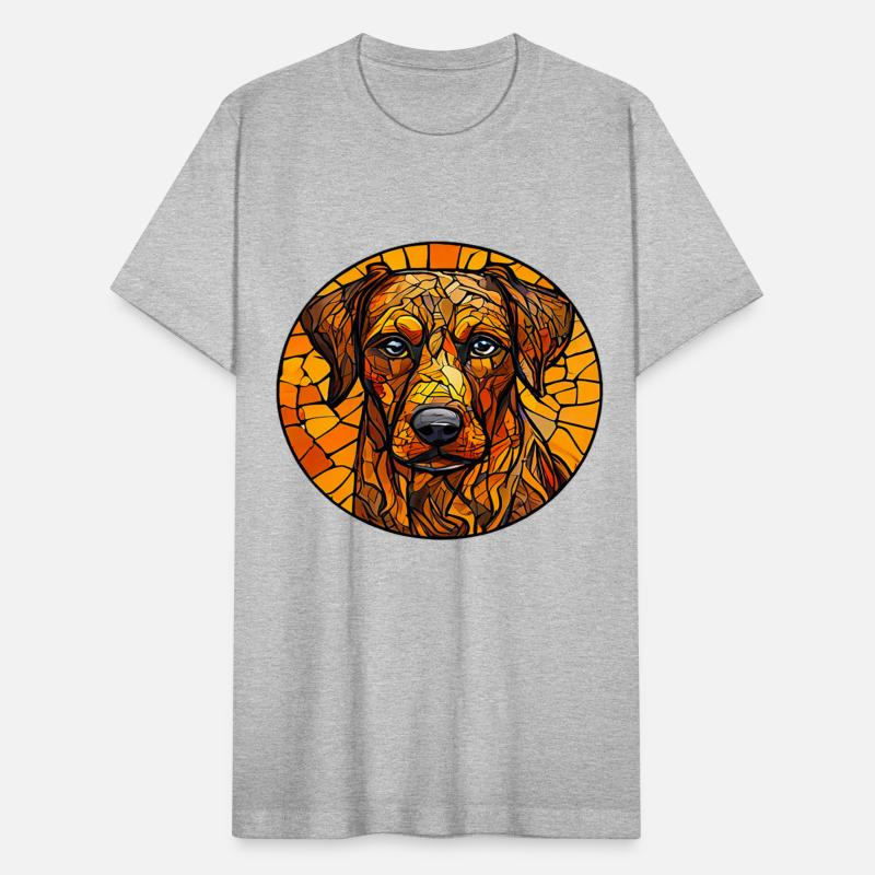 Cute dog stained glass