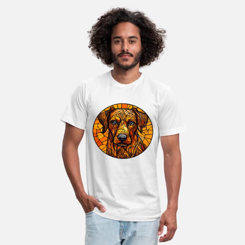 Cute dog stained glass