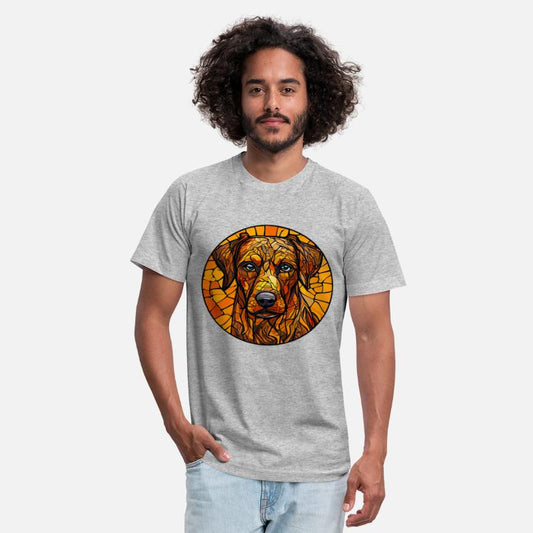 Cute dog stained glass