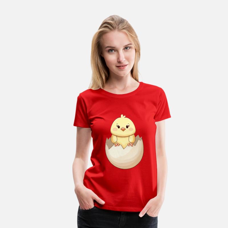 cute Kawaii Chick, Hatching from Eggshell