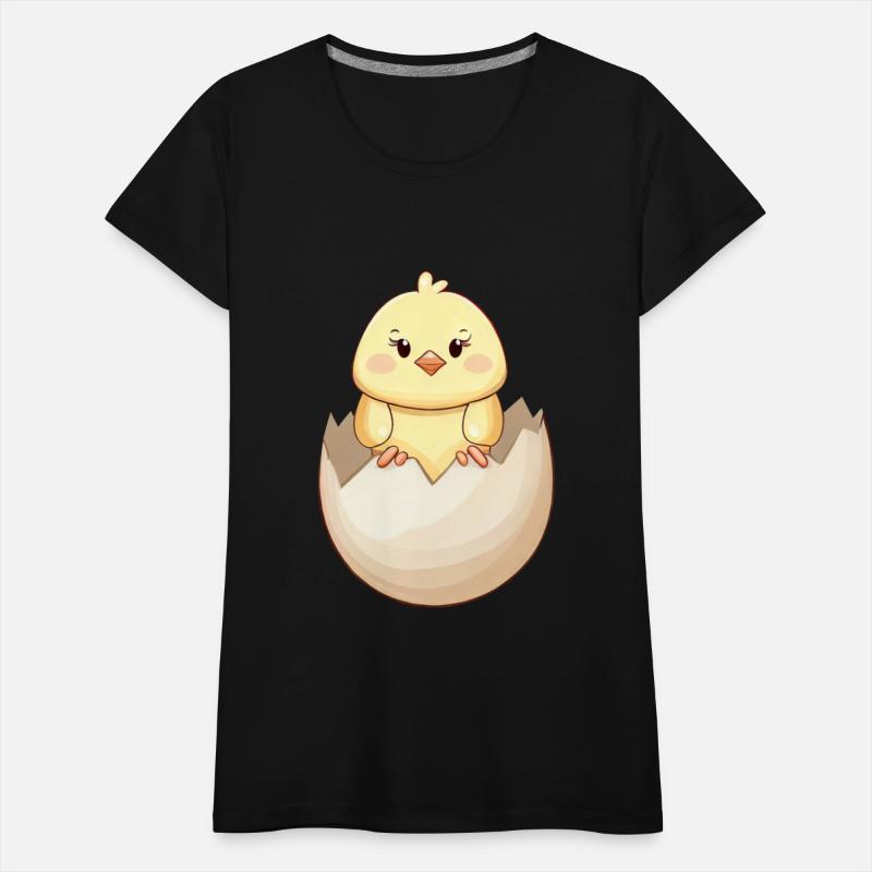 cute Kawaii Chick, Hatching from Eggshell