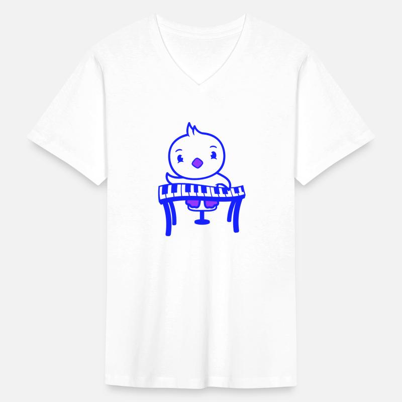 Cute Little Duck Chick Bird Playing Keyboard Music