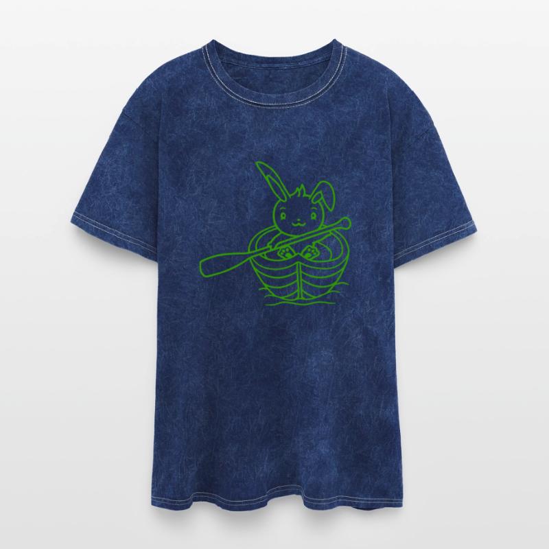 Cute Rabbit Bunny Paddles Rowing Boat Love Comic